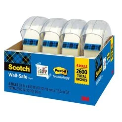 Scotch® Wall-Safe Tape, 3/4" X 18.05 Yds., 4 Rolls/Pack (4183)
