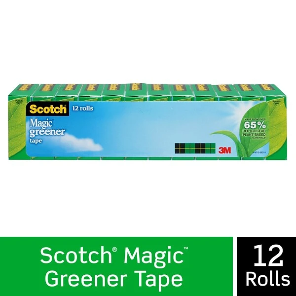 Scotch® Magic™ Greener Invisible Tape Refill, 3/4" X 25 Yds., 12 Rolls (812-12P) 4 Scotch® Magic™ Greener Invisible Tape Refill, 3/4" X 25 Yds., 12 Rolls (812-12P) - Image 2
