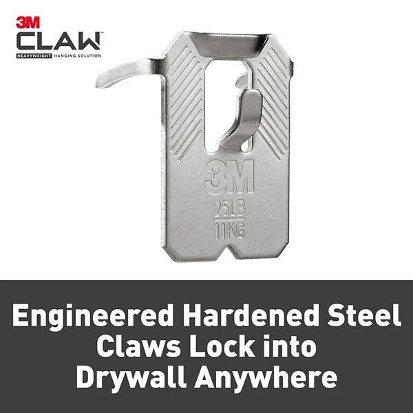 COMMAND 3M CLAW™ Drywall Picture Hanger With Temporary Spot Marker, Holds 25 Lbs, 4 Hangers, 4 Markers/Pack (3PH25M4ES) 6 COMMAND 3M CLAW™ Drywall Picture Hanger With Temporary Spot Marker, Holds 25 Lbs, 4 Hangers, 4 Markers/Pack (3PH25M4ES) - Image 4