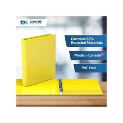 Davis Group Easyview Premium 1" 3-Ring View Binder, Yellow, 6/Pack (8411-05-06) -Scott Stationery Shop 1FAB6149 0DAE 4AAC AA690456674E75CA s7