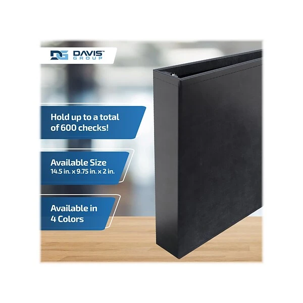 Davis Group 3-Up 1" 7-Ring Business Checkbook Binder, Black (3UPAM-01) 4 Davis Group 3-Up 1" 7-Ring Business Checkbook Binder, Black (3UPAM-01) - Image 2