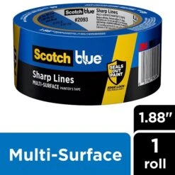 ScotchBlue Sharp Lines 1.88" X 60 Yds. Medium Painter Tape, Blue (2093-48EC)