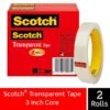 Scotch® Transparent Tape Refill, 3/4" X 72 Yds., 2 Rolls (600-2P34-72) -Scott Stationery Shop 2533EBDA 53A2 4C3D 917168656BD36C0E s7