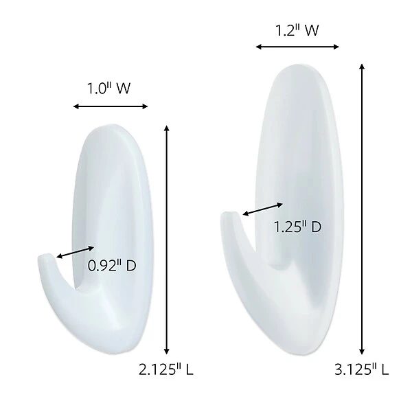 Command™ Small And Medium Designer Hooks Value Pack, White, 2 Small And 2 Medium/Pack (17081-2VPES) 4 Command™ Small And Medium Designer Hooks Value Pack, White, 2 Small And 2 Medium/Pack (17081-2VPES) - Image 2