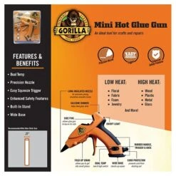 Gorilla Dual Temp Mini Glue Gun, Orange/Black (8401502 ) -Scott Stationery Shop 3A89F88F E6B6 4E10 A7B1931413AD4D6E s7