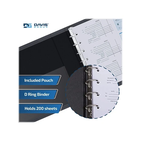 Davis Group 3-Up 1" 7-Ring Business Checkbook Binder, Black (3UPAM-01) 7 Davis Group 3-Up 1" 7-Ring Business Checkbook Binder, Black (3UPAM-01) - Image 5