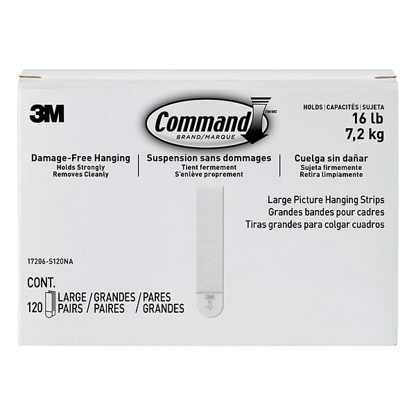 Command™ Large Picture Hanging Strips, White, 120 Sets (17206-S120NA) 10 Command™ Large Picture Hanging Strips, White, 120 Sets (17206-S120NA) - Image 8