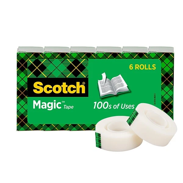 Scotch® Magic™ Invisible Tape Refill, 3/4" X 27.77 Yds., 6 Rolls (810K6) 3 Scotch® Magic™ Invisible Tape Refill, 3/4" X 27.77 Yds., 6 Rolls (810K6)