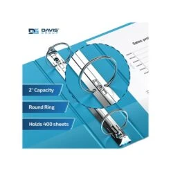 Davis Group Premium Economy 2" 3-Ring Non-View Binder, Turquoise Blue, 6/Pack (2313-52-06) -Scott Stationery Shop 741AE466 2663 44EF BAA130E2684D2C42 s7