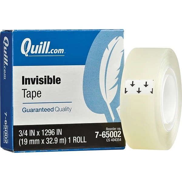 Quill Brand® Invisible Tape, 3/4" X 36 Yds., 16 Rolls (CD765IPK16) 3 Quill Brand® Invisible Tape, 3/4" X 36 Yds., 16 Rolls (CD765IPK16)
