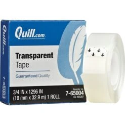 Quill Brand® Transparent Tape, 3/4" X 36 Yds., 6 Rolls (CD765TPK6)