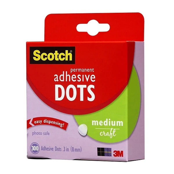 Scotch Medium Mounting Adhesive Dots, 300/Pack (010-300M) 3 Scotch Medium Mounting Adhesive Dots, 300/Pack (010-300M)