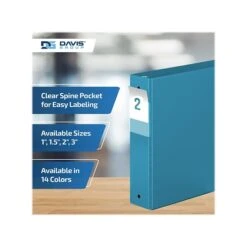 Davis Group Premium Economy 2" 3-Ring Non-View Binder, Turquoise Blue, 6/Pack (2313-52-06) -Scott Stationery Shop 9D429C72 93BD 43D9 89F4A161DD574B5A s7