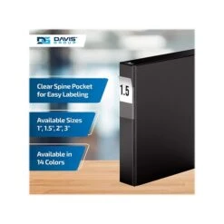 Davis Group Premium Economy 1 1/2" 3-Ring Non-View Binder, Black, 6/Pack (2312-01-06) -Scott Stationery Shop B3AE678F C50D 46D9 AF627092C404B8D9 s7