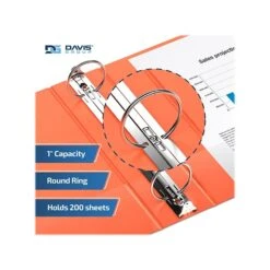 Davis Group Easyview Premium 1" 3-Ring View Binder, Orange, 6/Pack (8411-19-06) -Scott Stationery Shop BBC3D333 5D47 422A 9318B2E177F44D85 s7
