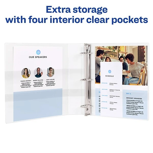 Avery Durable Standard 1 1/2" 3-Ring View Binder, White (09401) 6 Avery Durable Standard 1 1/2" 3-Ring View Binder, White (09401) - Image 4