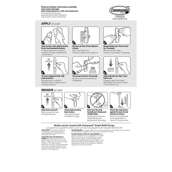 Command™ Small Utility Hooks Value Pack, White, 6 Hooks (17002-6ES) 7 Command™ Small Utility Hooks Value Pack, White, 6 Hooks (17002-6ES) - Image 5