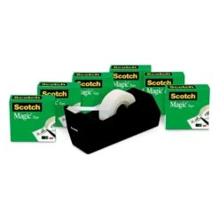 Scotch® Magic™ Invisible Tape With Desktop Refillable Dispenser, 3/4" X 27.7 Yds., 6 Rolls (810KC38)