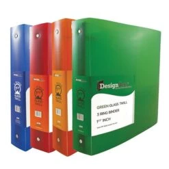 JAM Paper Designders 1 1/2" 3-Ring Flexible Poly Binder, Assorted Colors, 4/Box (762T15ASSRT)