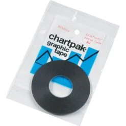 Chartpak Graphic Chart Tape, Matte Tape, Black, 1/16"W X 648"L