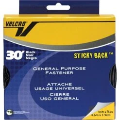 VELCRO® Hook And Loop Tape, Roll, Sticky Back, 3/4"x30', Black