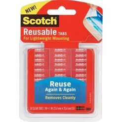 Scotch® Mounting Products, Reusable Tabs, Clear