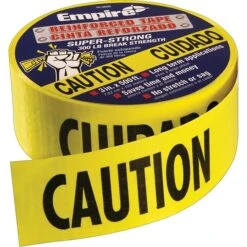 Empire® Level Safety Barricade Tapes, Yellow, Caution, 1000' Length, 3 Mil Thickness