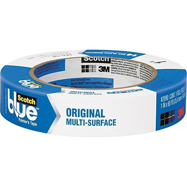 Scotch® Blue Painter's Masking Tape, Blue, 3" Core, 1" X 60yds. (2090) 3 Scotch® Blue Painter's Masking Tape, Blue, 3" Core, 1" X 60yds. (2090)