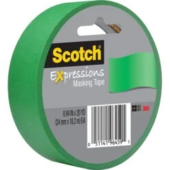 Scotch® Expressions Masking Tape, 0.94" X 20 Yds., Primary Green (3437-PGR-ESF)