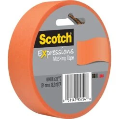 Scotch® Expressions Masking Tape, .94" X 20 Yds., Tangerine (3437-ORG)