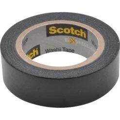 Scotch® Expressions Washi Tape, 0.59" X 10.91 Yds., Black (C314-BLK)