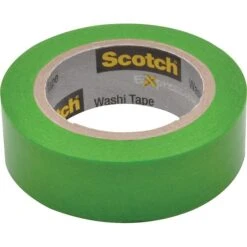 Scotch® Expressions Washi Tape, 0.59" X 10.91 Yds., Green (C314-GRN)