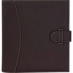 It's Academic Executive Faux Leather 1" D-Ring Binder/Organizer, Brown (92876)