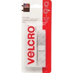 VELCRO® Velcro Tape 3/4" X 18" Hook & Loop Fastener With Adhesive, White, 6/Bundle (VEC90079)