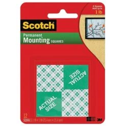Scotch® Permanent Heavy Duty Mounting Squares, 1" X 1", 16/Pack