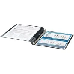 Quill Brand® Standard 1/2" 3 Ring View Binder, Black (72205BK)