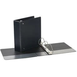 Quill Brand® Standard 3" 3 Ring View Binder With D-Rings, Black (7320301)