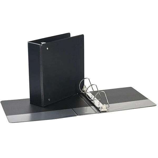 Quill Brand® Standard 3" 3 Ring View Binder With D-Rings, Black (7320301) 3 Quill Brand® Standard 3" 3 Ring View Binder With D-Rings, Black (7320301)
