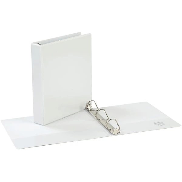 Quill Brand® Standard 1-1/2" 3 Ring View Binder With D-Rings, White (7321513) 3 Quill Brand® Standard 1-1/2" 3 Ring View Binder With D-Rings, White (7321513)