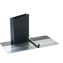 Quill Brand® Heavy Duty 1-1/2" 3 Ring View Binder, Easy Open D Rings, Black (74215BK)