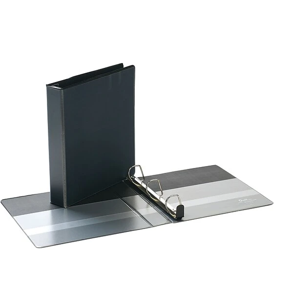 Quill Brand® Heavy Duty 1-1/2" 3 Ring View Binder, Easy Open D Rings, Black (74215BK) 3 Quill Brand® Heavy Duty 1-1/2" 3 Ring View Binder, Easy Open D Rings, Black (74215BK)