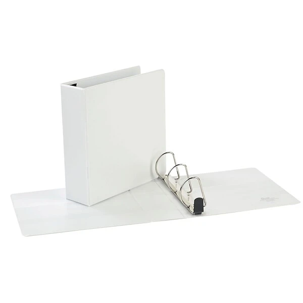 Quill Brand® Heavy Duty 3" 3 Ring View Binder, Easy Open D Rings, White (74203WE) 3 Quill Brand® Heavy Duty 3" 3 Ring View Binder, Easy Open D Rings, White (74203WE)