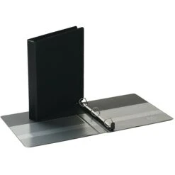 Quill Brand® Heavy Duty 1" 3 Ring Non View Binder, Easy Open D Rings, Black (780201)