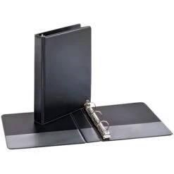 Cardinal 5-1/2 X 8-1/2" Mini 1" Round Ring Binder, Non-View, Black, 3-Ring (07201)