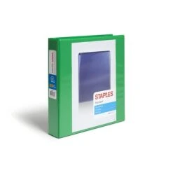 Standard 1.5" 3 Ring View Binder With D-Rings, Green (58652)