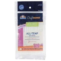 Elmer's CraftBond Less Mess 4in. All-Temp Mini Glue Sticks 24 Ct., 24/Box, Clear (E6055)