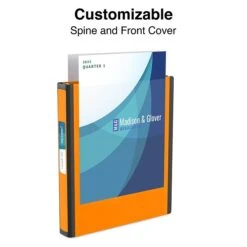 Better 1" 3 Ring View Binder With D-Rings, Orange (13465-CC)