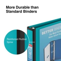 Better 1-1/2" 3 Ring View Binder With D-Rings, Teal (20245) -Scott Stationery Shop s1213843 s7