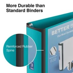 Better 3" 3 Ring View Binder With D-Rings, Teal (15129-US) -Scott Stationery Shop s1213869 s7
