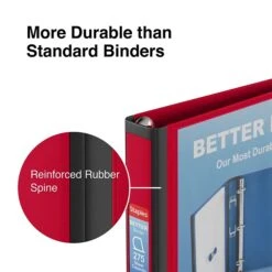 Better 1" 3 Ring View Binder With D-Rings, Red (18370) 10 Better 1" 3 Ring View Binder With D-Rings, Red (18370) -Scott Stationery Shop s1213874 s7